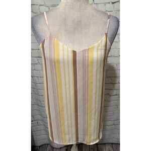 NWT Pink Republic Yellow Striped Tank Top Blouse Size Small